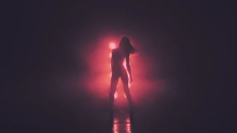 Silhouette of dancing woman Stock Footage 87610656