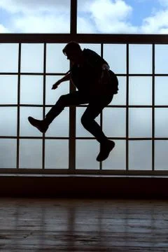 Silhouette in the dark. Stock Photos