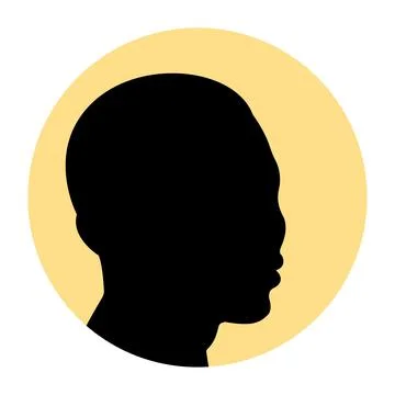 Silhouette of a dark-skinned man.   Vector illustration Stock Illustration