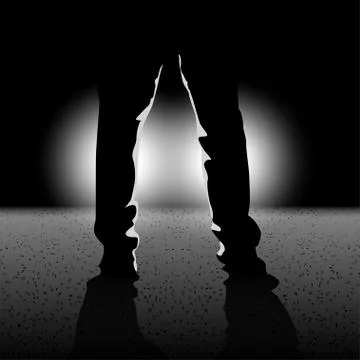 Silhouette in the darkness Stock Illustration