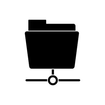 Silhouette data server folder security system technology Stock Illustration