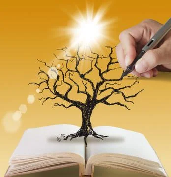 Silhouette dead tree without leaves Stock Illustration