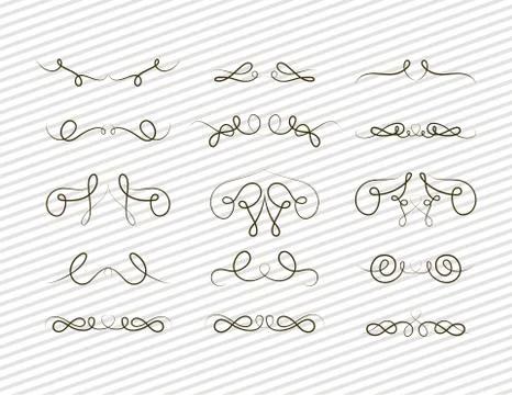 Silhouette decorative elements set vector design イラスト素材
