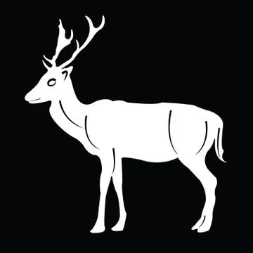 Silhouette deer Stock Illustration