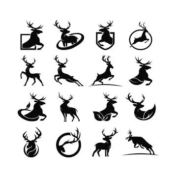 Silhouette deer Stock Illustration