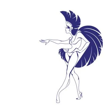 Silhouette design of dancing samba queen Stock Illustration