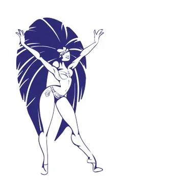 Silhouette design of dancing samba queen Stock Illustration