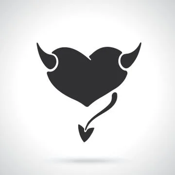 Silhouette of devil heart Stock Illustration
