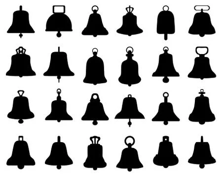 Silhouette of different bells Stock Illustration