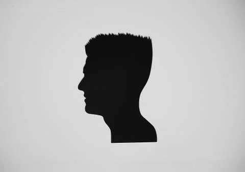 Silhouette of different man head profiles Illustrazione stock