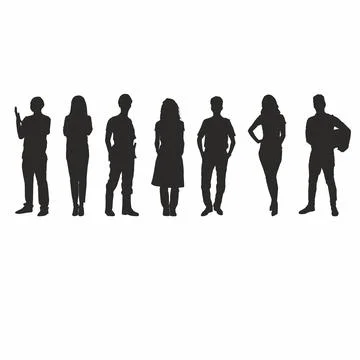 	silhouette of different people occupation Stock Illustration