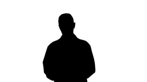 Silhouette Doctor using tablet while walking. Illustrazione stock