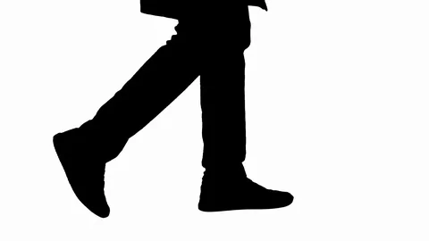 Silhouette Doctors legs walking. Stock-Footage 109165192