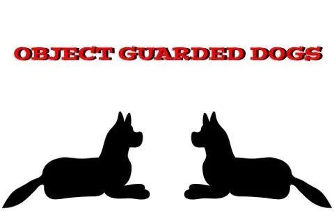 Silhouette of a dogs on white background. Vector illustration. Stock Illustration