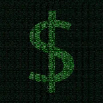 Silhouette of dollar symbol from binary digits Illustration of silhouette ... Stock Photos