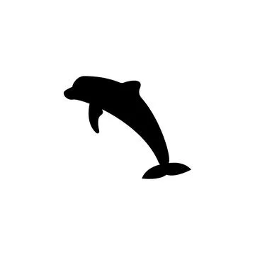 Silhouette of a dolphin icon. Element of animals icon for mobile concept and web Stock Illustration