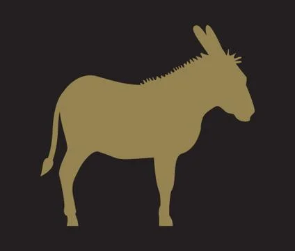 Silhouette of donkey Stock Illustration