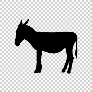 Silhouette of a donkey on a transparent background Stock Illustration