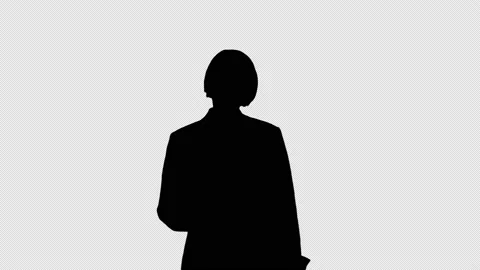 Silhouette Don't do like that young man. Serious-looking strict and displeased Video stock 151077332