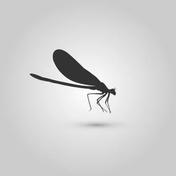 Silhouette dragonfly Stock Illustration