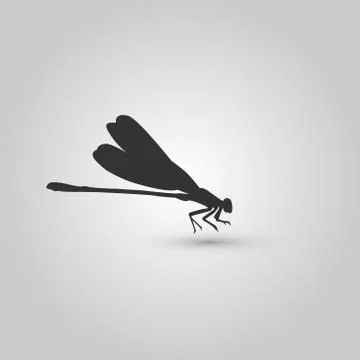 Silhouette dragonfly Stock Illustration