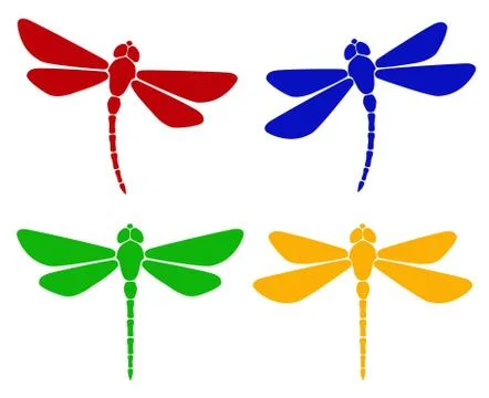 Silhouette of dragonfly Stock Illustration