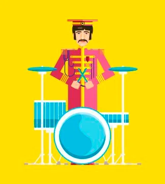 Silhouette of drummer Stock Illustration