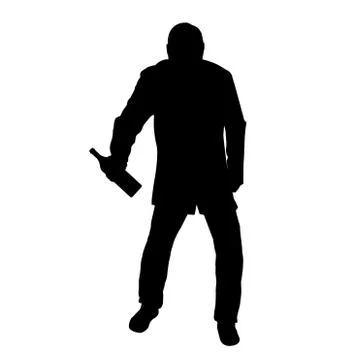 Silhouette of drunk man Stock Illustration