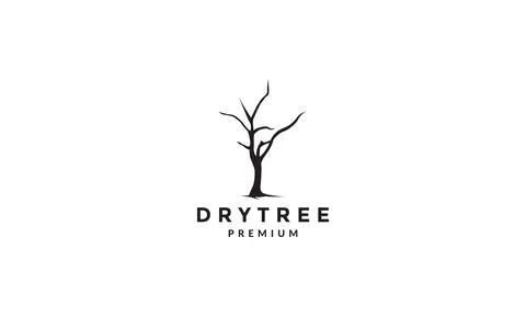 Silhouette dry tree simple logo symbol vector icon illustration graphic desig Stock Illustration