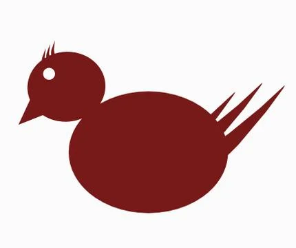 Silhouette duck Illustrazione stock