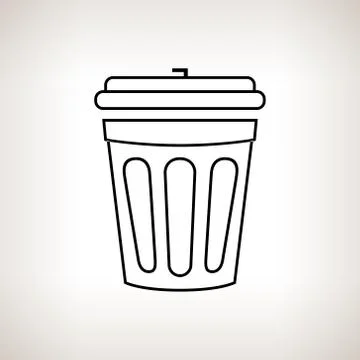 Silhouette dustbin on a light background 스톡 일러스트