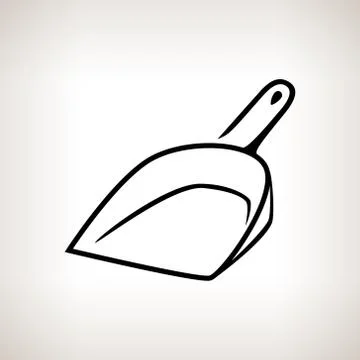 Silhouette dustpan on a light background 스톡 일러스트