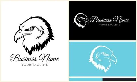 Silhouette eagle head logo template Stock Illustration