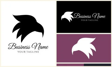 Silhouette eagle head logo template Stock Illustration