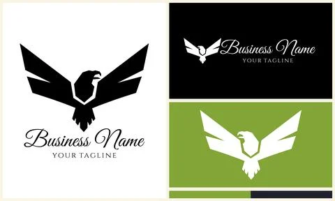 Silhouette eagle head logo template Stock Illustration