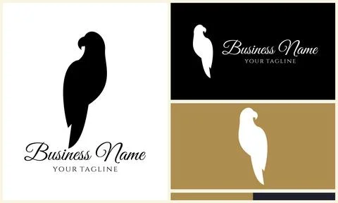 Silhouette eagle head logo template Stock Illustration