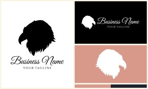 Silhouette eagle head logo template Stock Illustration
