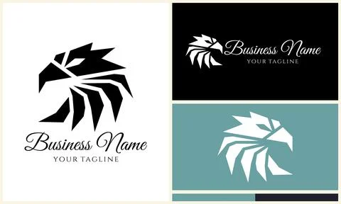 Silhouette eagle head logo template Stock Illustration