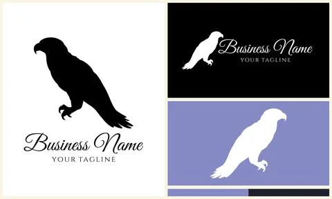 Silhouette eagle head logo template Stock Illustration
