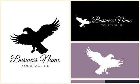 Silhouette eagle head logo template Stock Illustration
