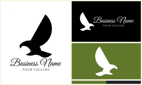 Silhouette eagle head logo template Stock Illustration