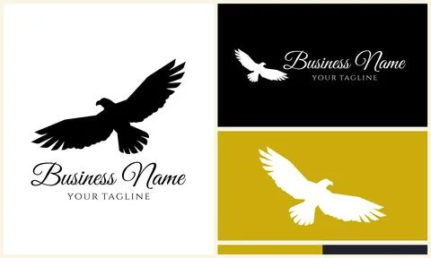 Silhouette eagle head logo template Stock Illustration