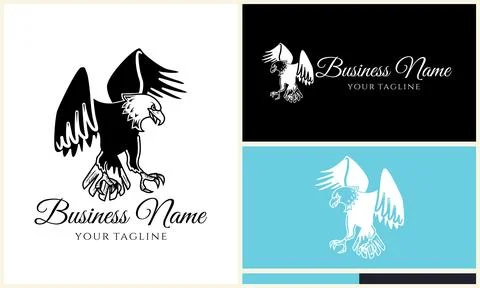 Silhouette eagle head logo template Stock Illustration