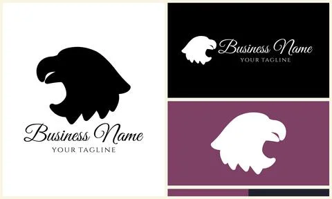 Silhouette eagle head logo template Stock Illustration