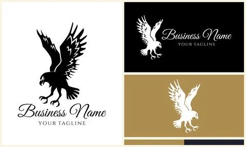 Silhouette eagle head logo template Stock Illustration