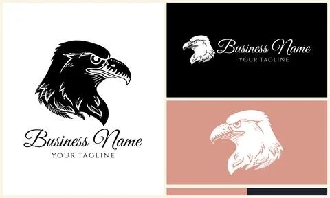 Silhouette eagle head logo template Stock Illustration