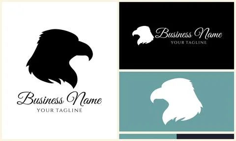 Silhouette eagle head logo template Stock Illustration