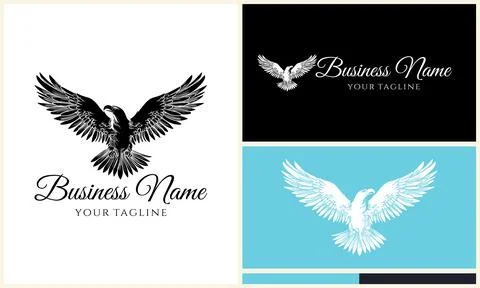 Silhouette eagle head logo template Stock Illustration
