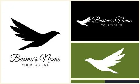 Silhouette eagle head logo template Stock Illustration