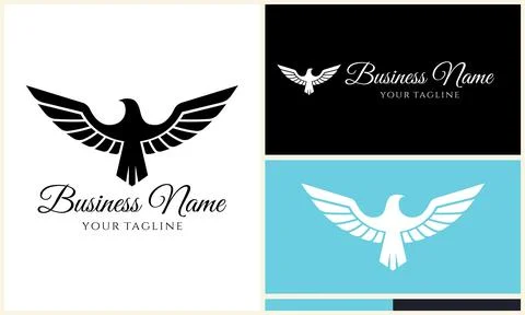 Silhouette eagle head logo template Stock Illustration